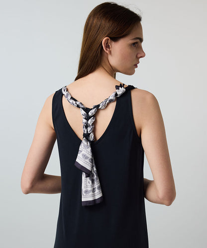 Scarf-Detailed Cupro Dress