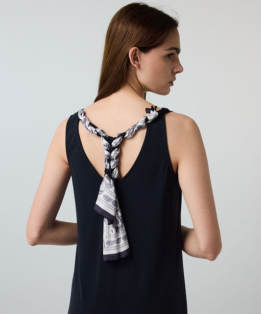 Scarf-Detailed Cupro Dress