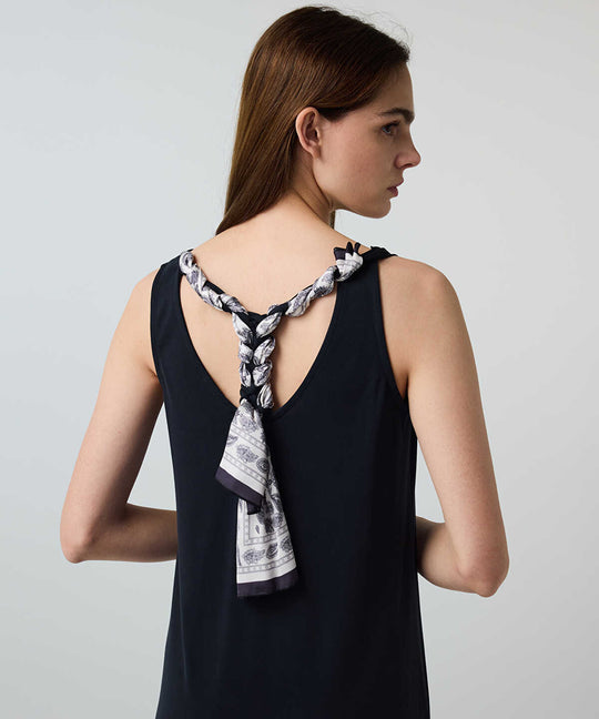 Scarf-Detailed Cupro Dress