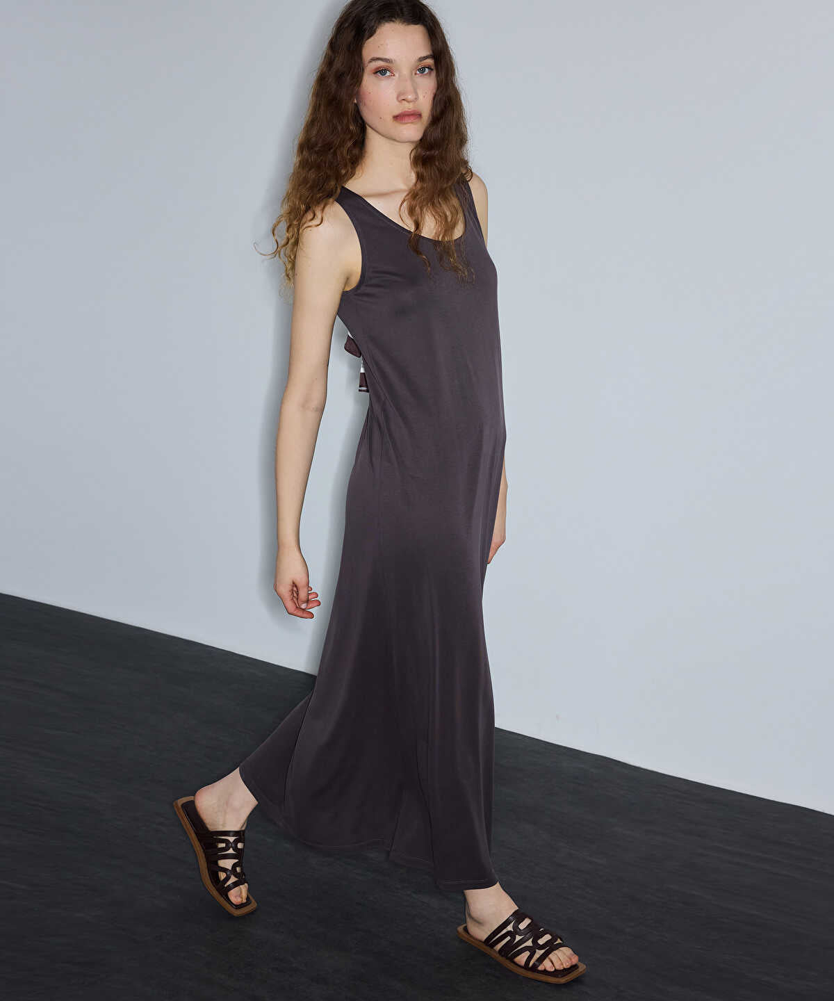 Scarf-Detailed Cupro Dress