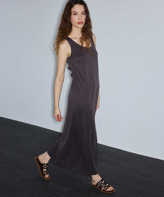 Scarf-Detailed Cupro Dress