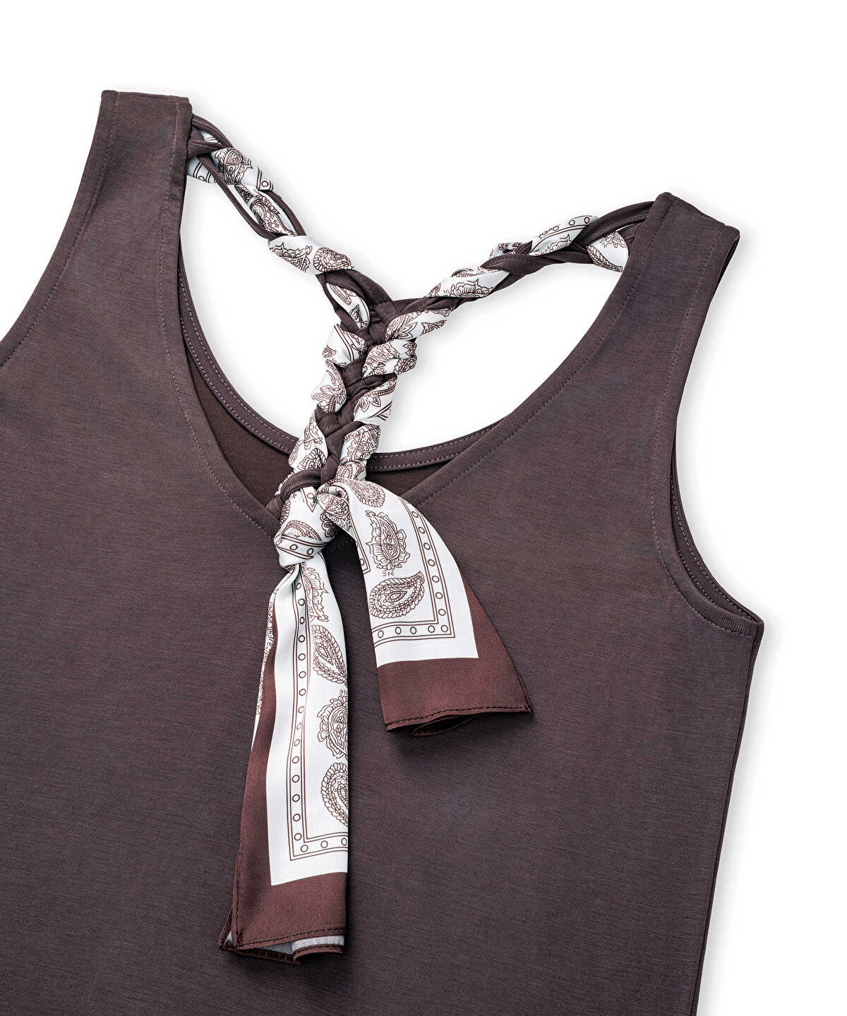 Scarf-Detailed Cupro Dress