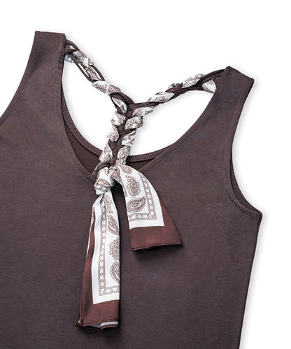 Scarf-Detailed Cupro Dress