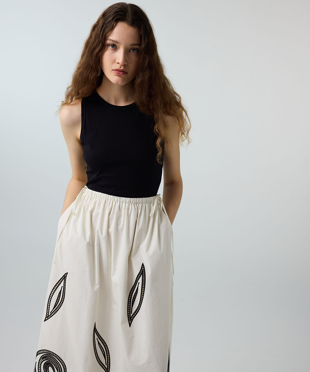 Mixed-Media Embroidered Dress
