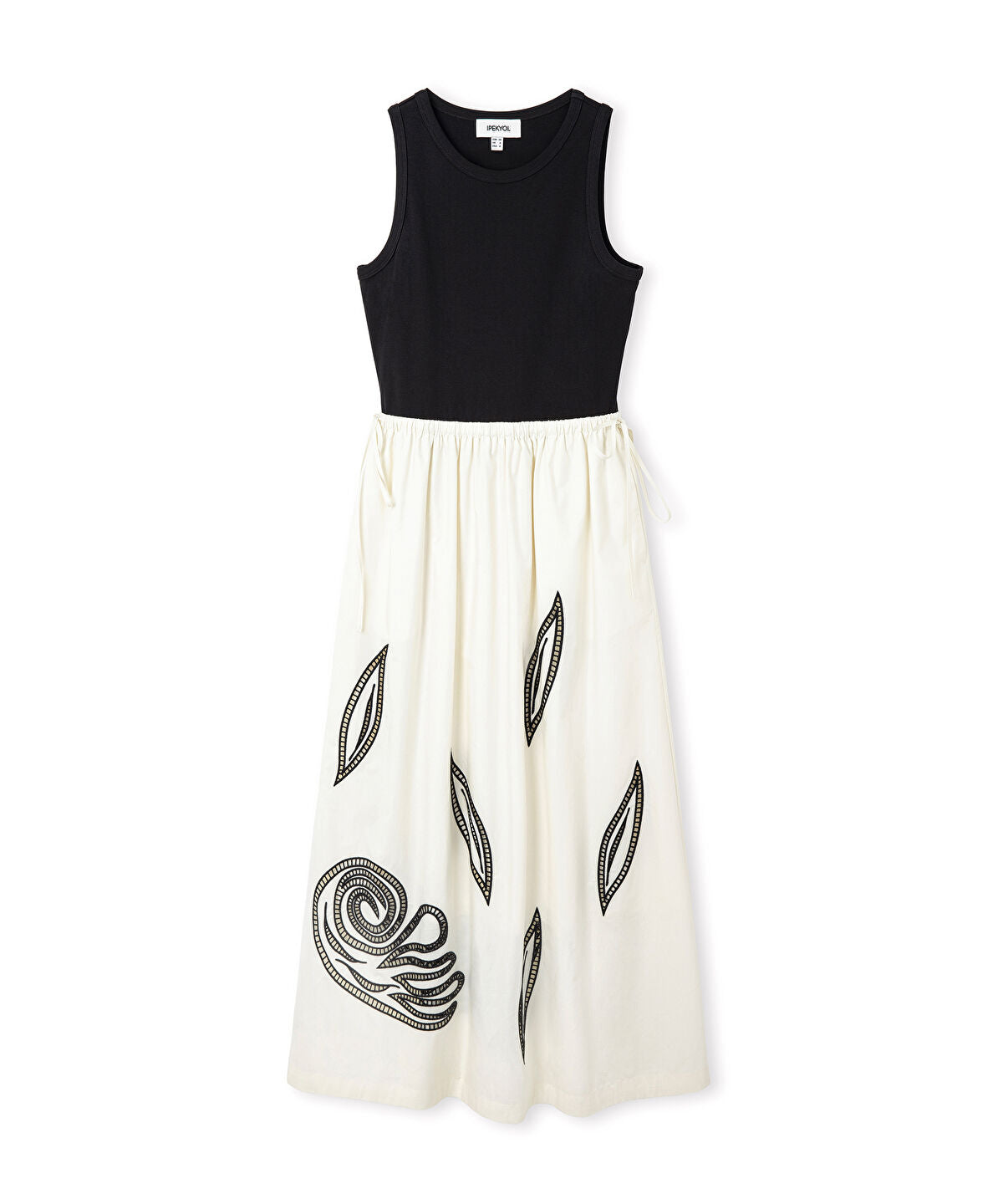 Zoomed Mixed-Media Embroidered Dress