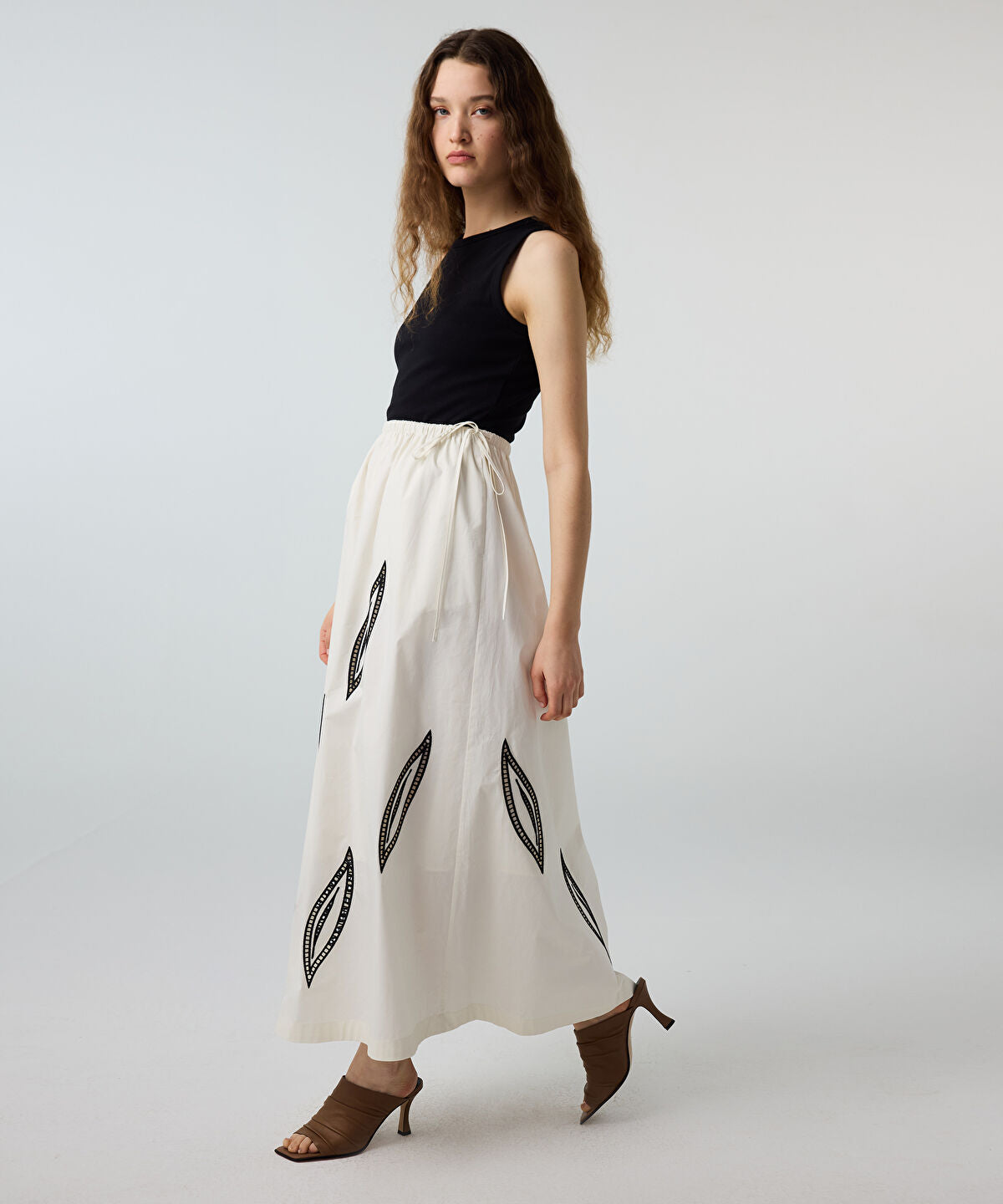 Mixed-Media Embroidered Dress