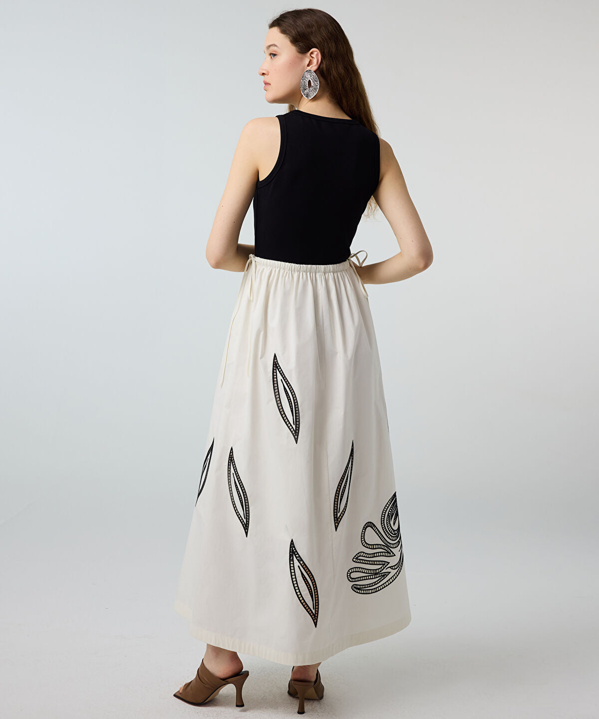 Zoomed Mixed-Media Embroidered Dress
