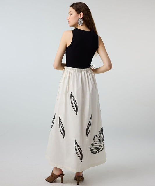 Mixed-Media Embroidered Dress