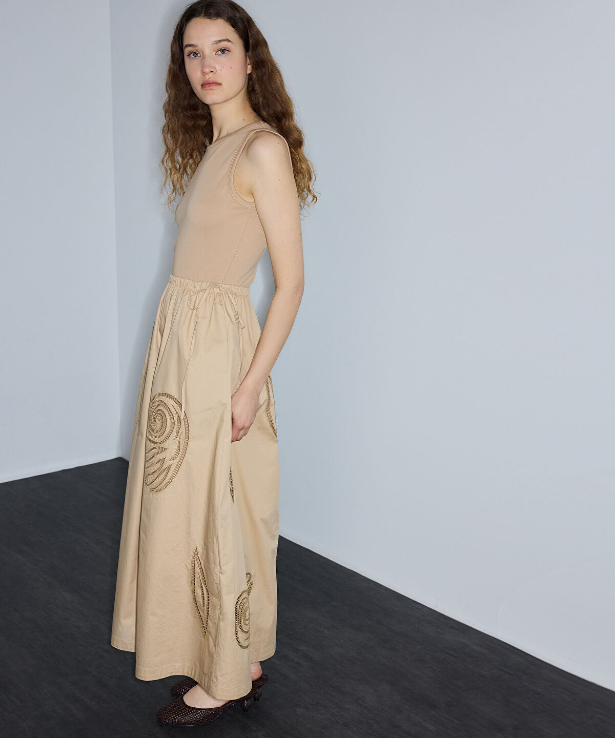 Mixed-Media Embroidered Dress