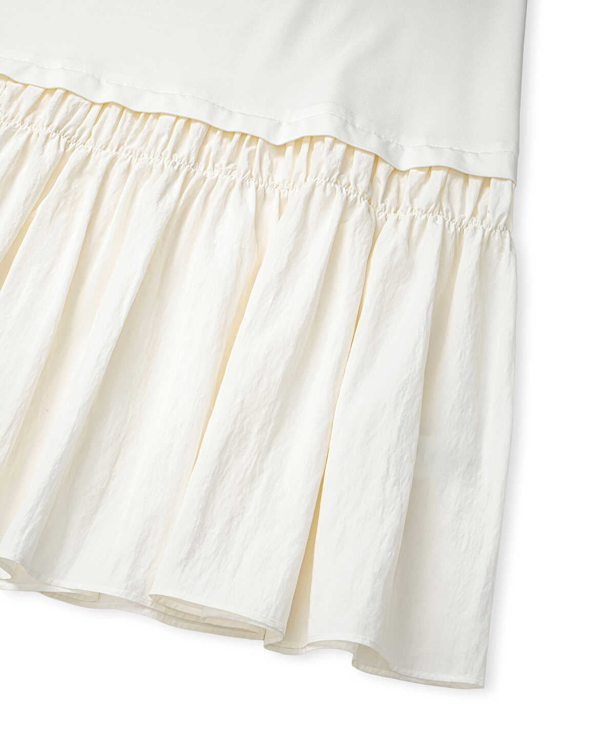 Mixed-Media Ruffled Midi Dress