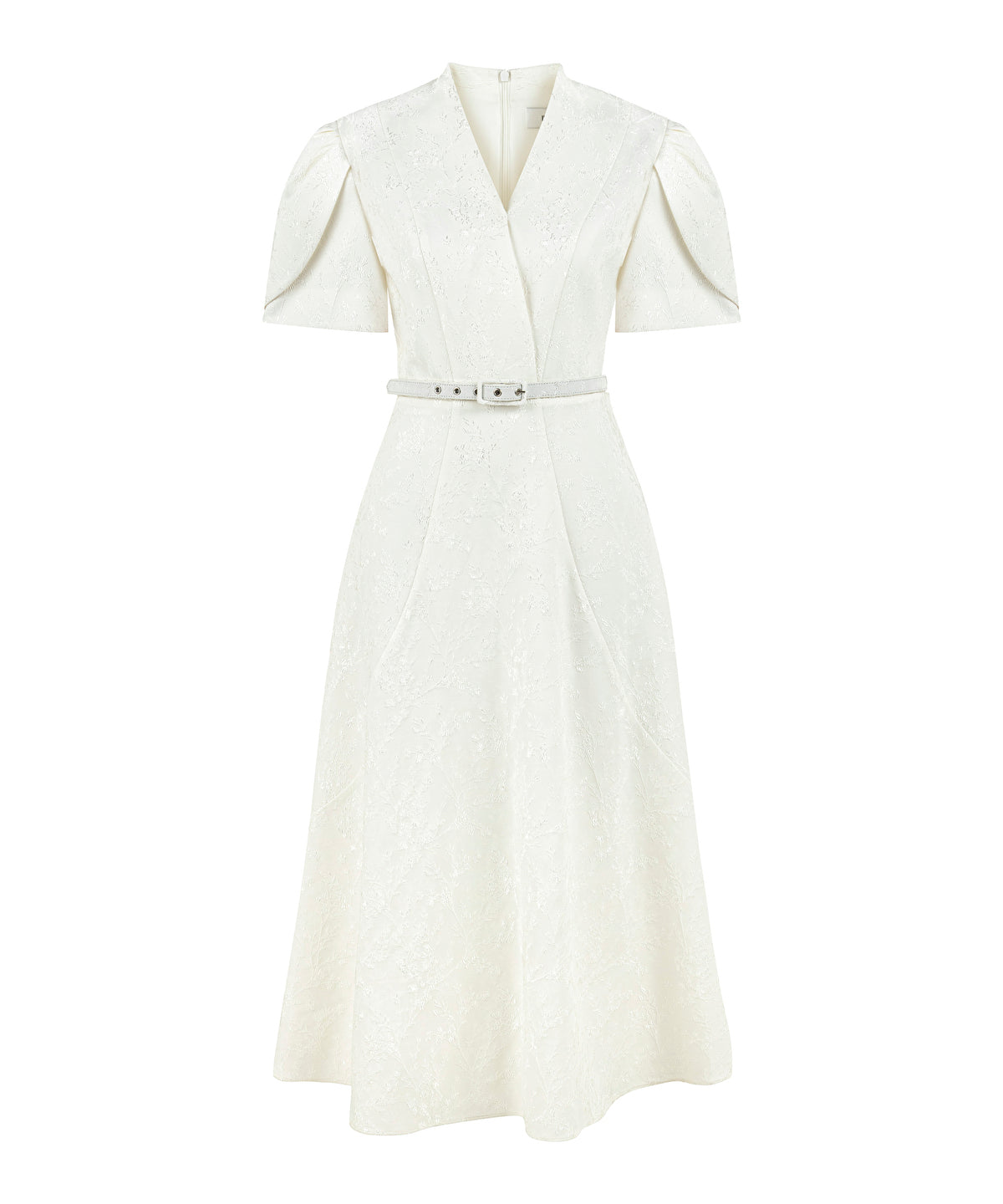 V-Neck Jacquard Dress