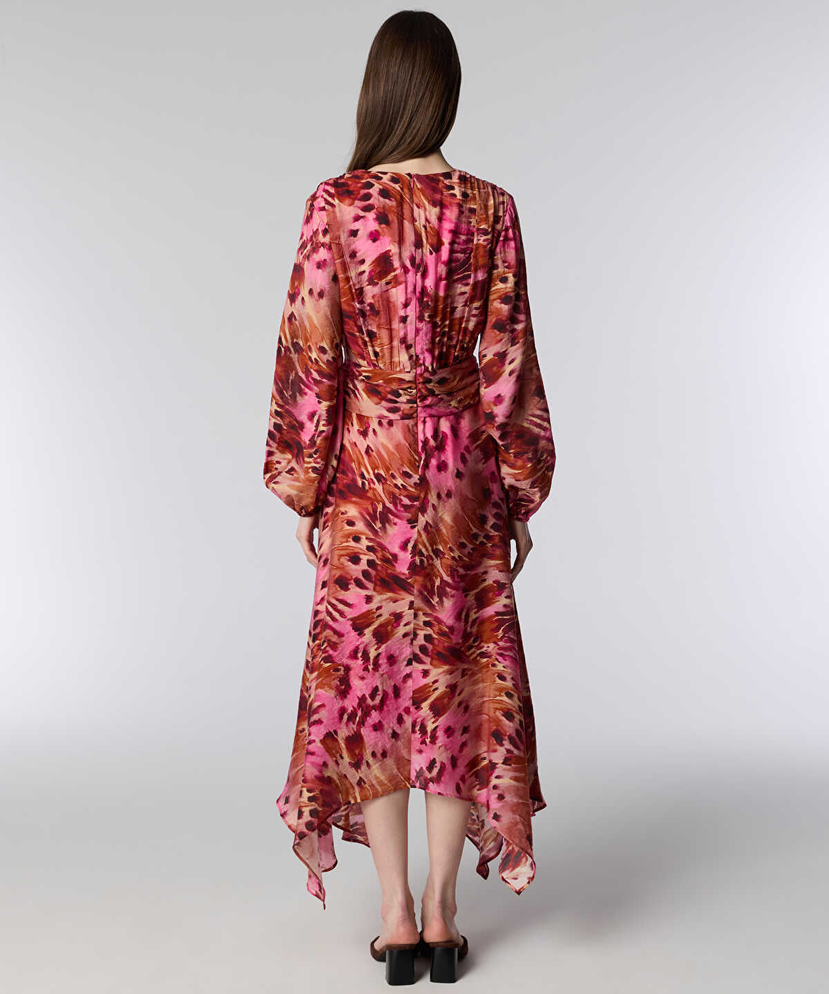 Printed Twisted Midi Dress