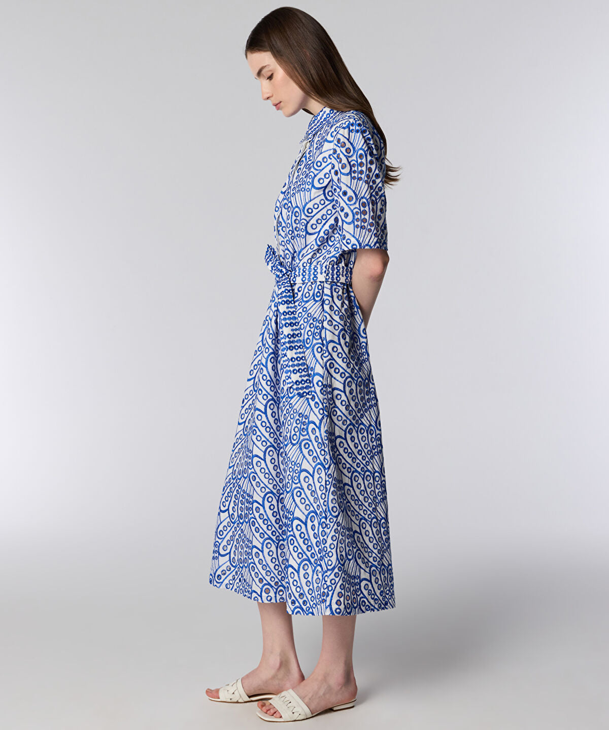 Zoomed Embroidered Shirt Dress