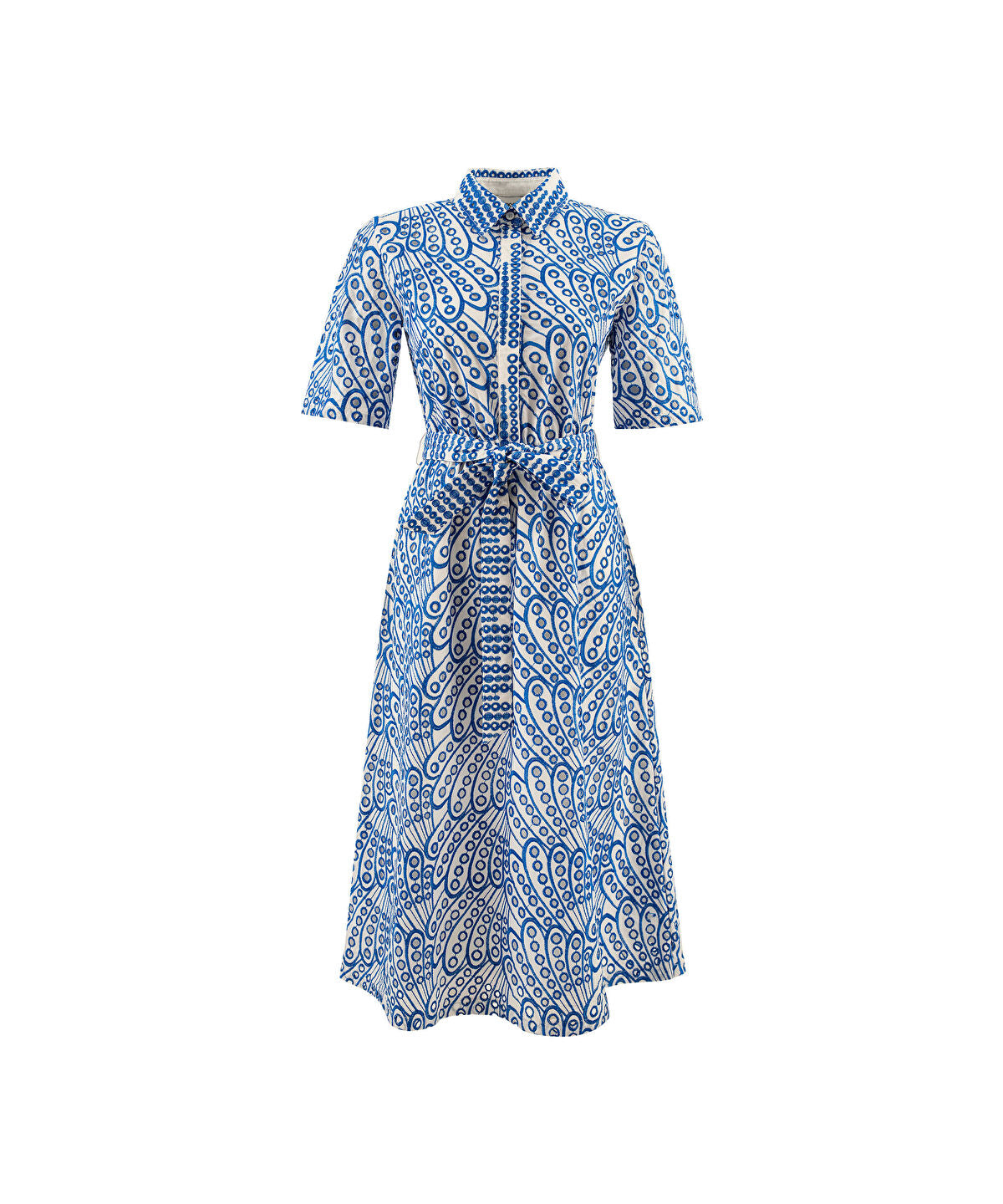 Zoomed Embroidered Shirt Dress