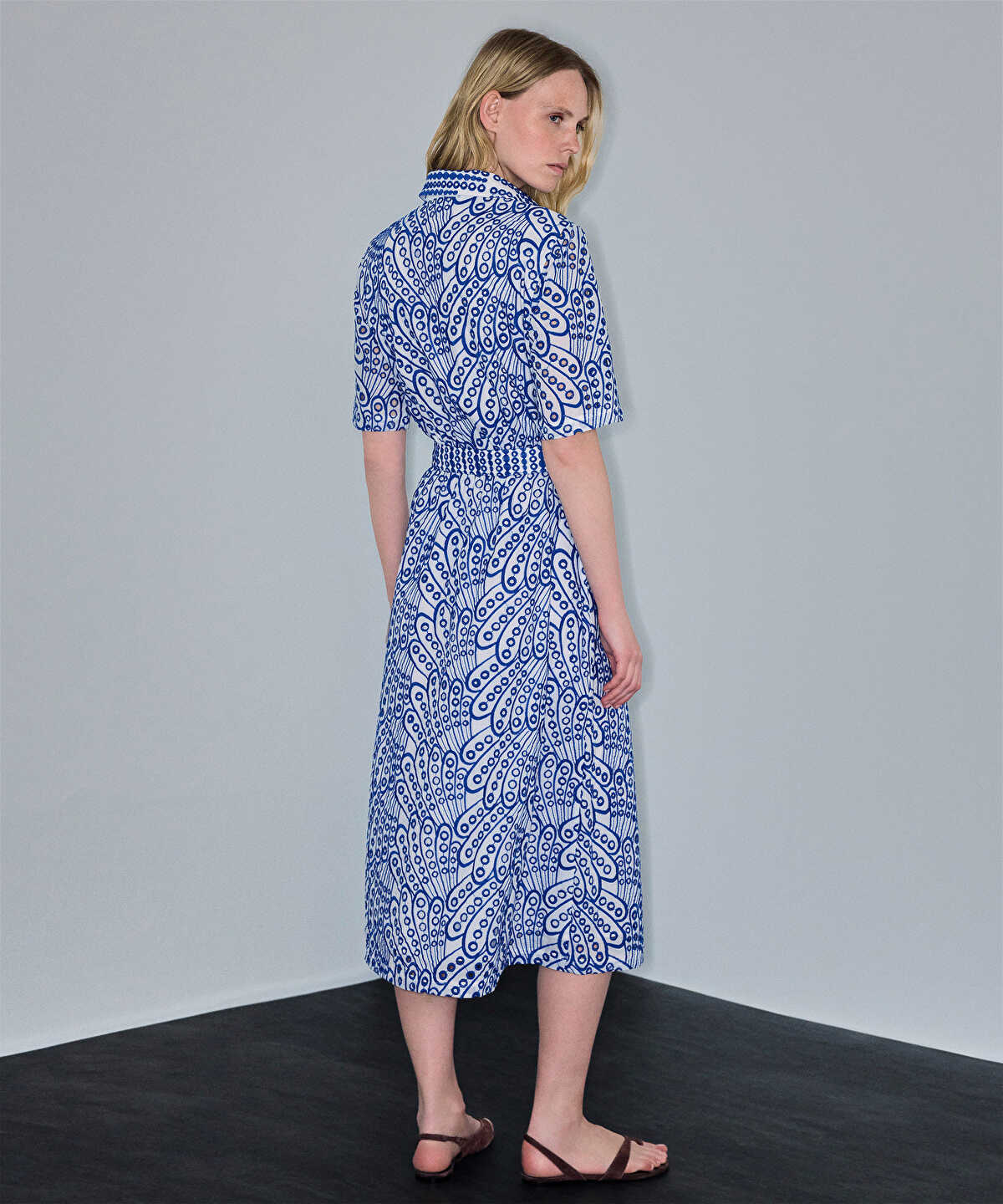 Embroidered Shirt Dress