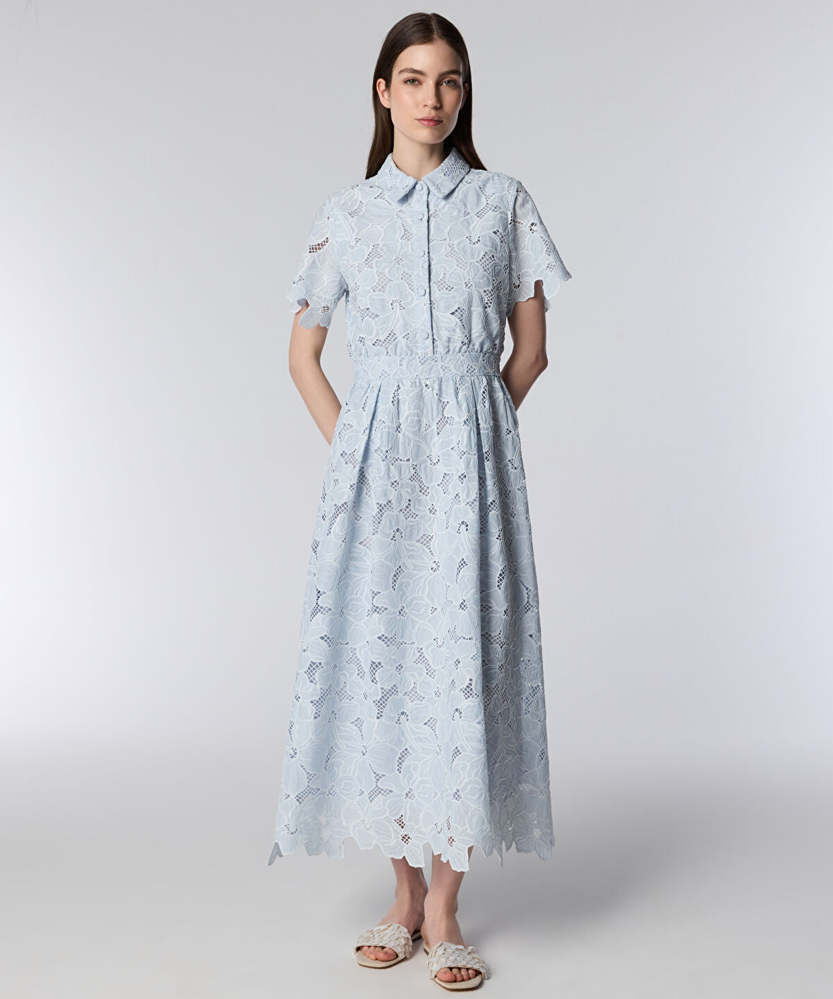 Zoomed Broderie Anglaise Shirt Dress