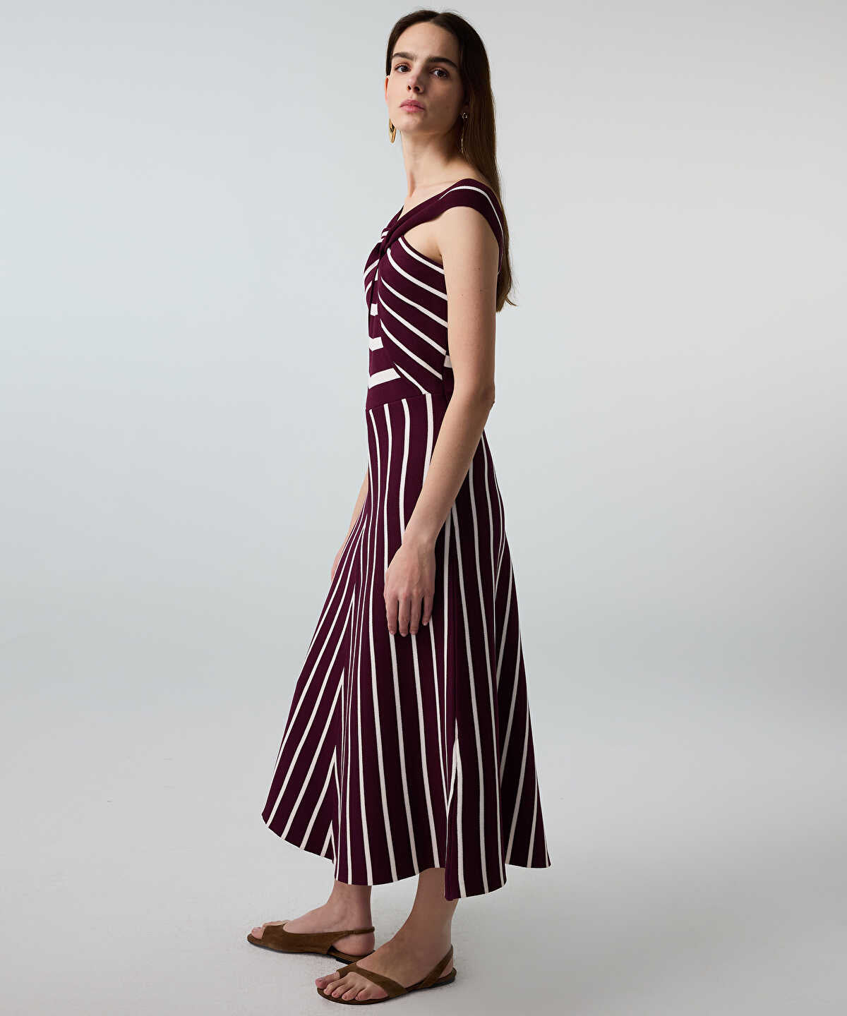 Striped Knit Halter Dress