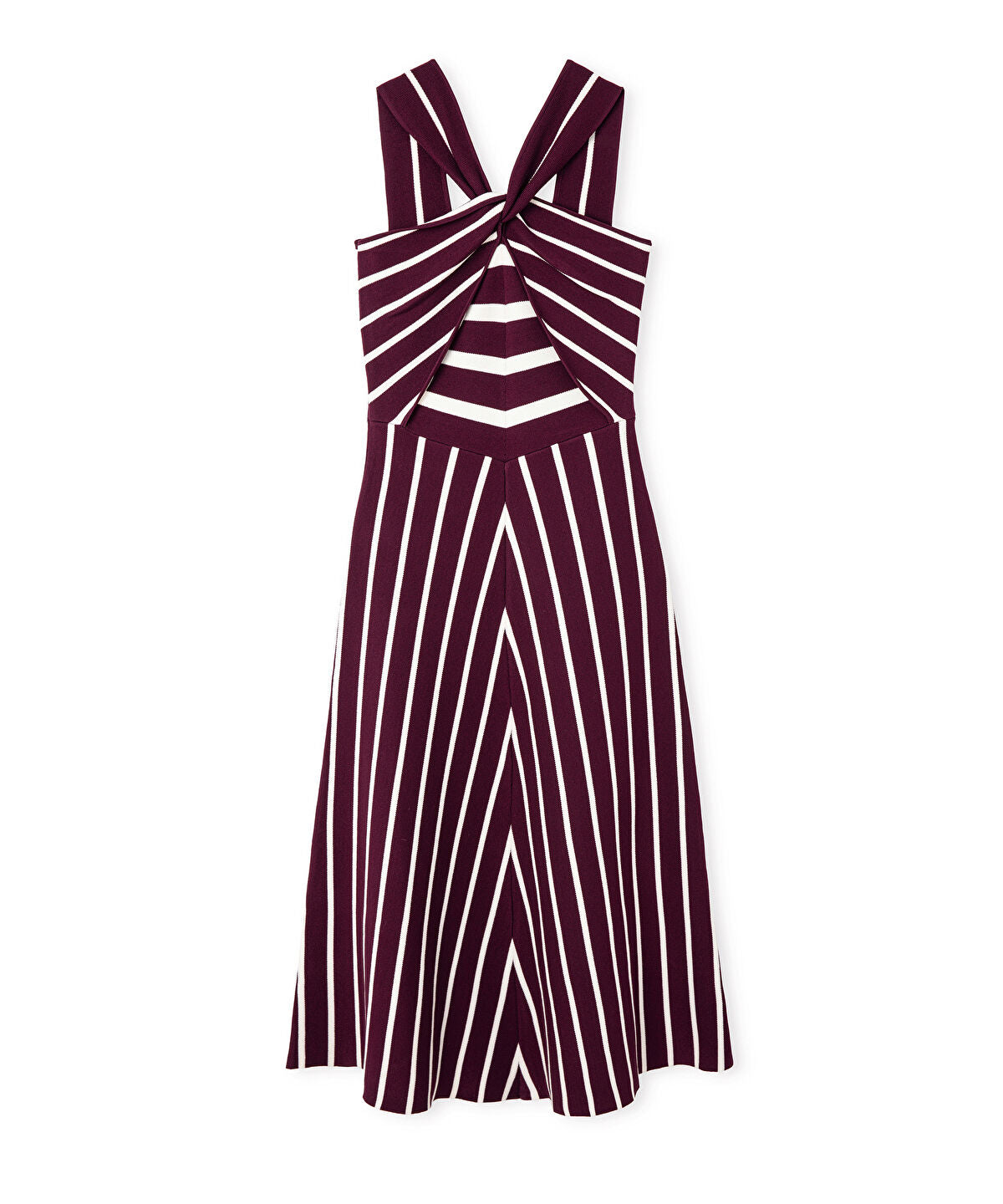 Zoomed Striped Knit Halter Dress