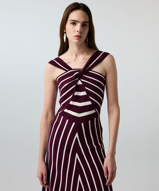 Striped Knit Halter Dress