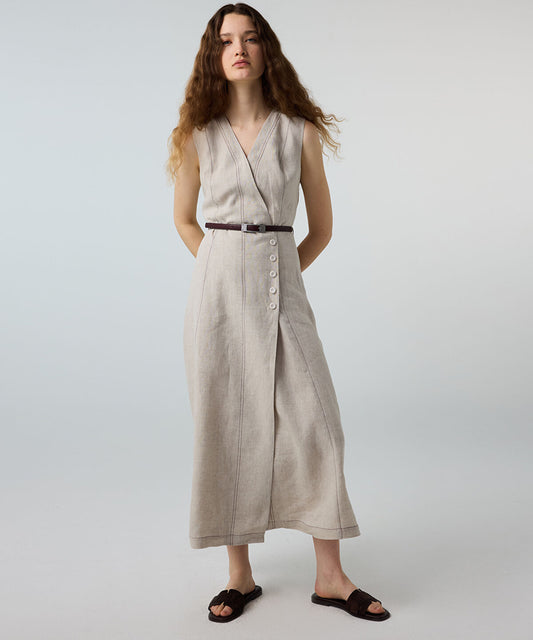 Belted Linen Dress