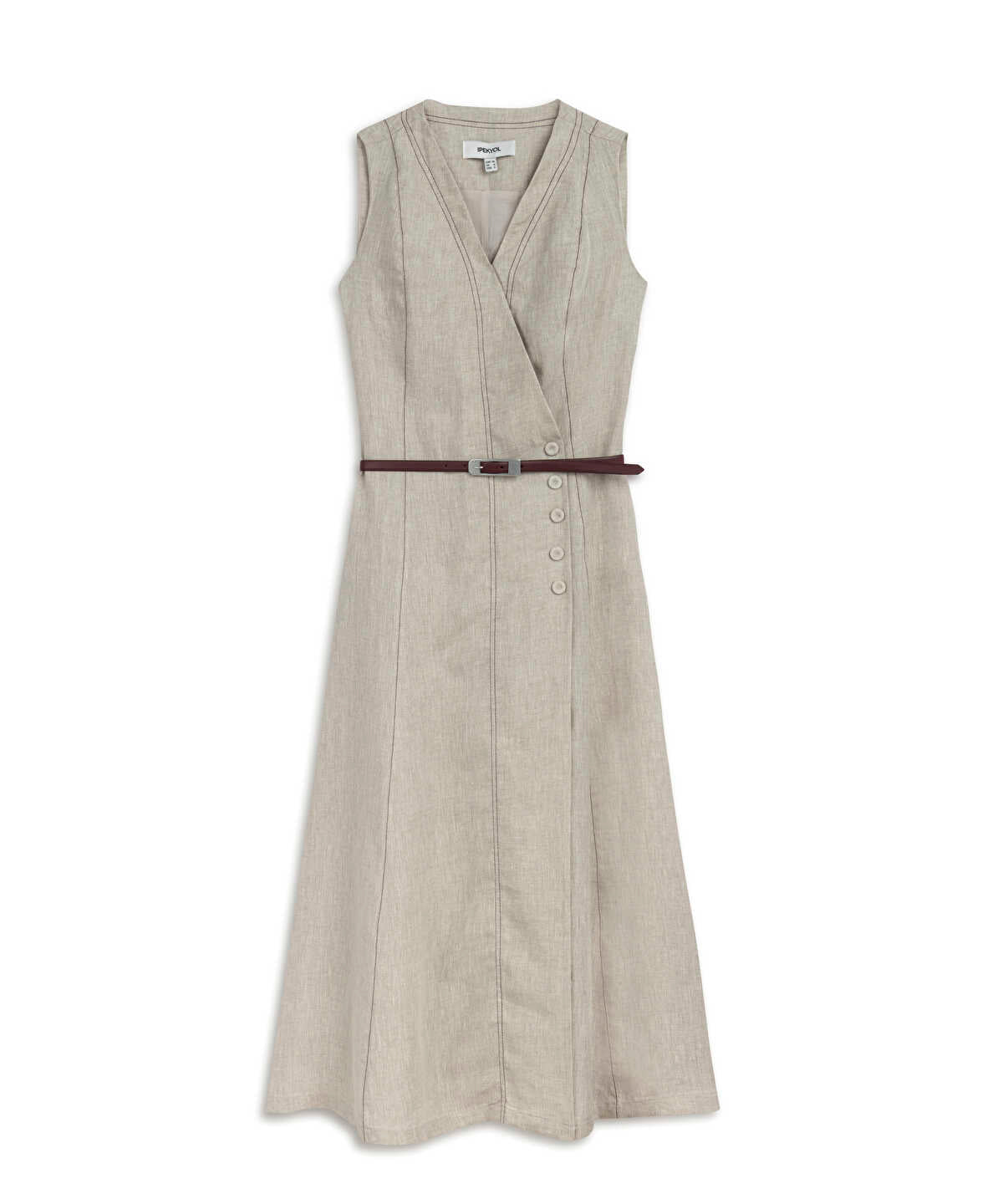 Belted Linen Dress