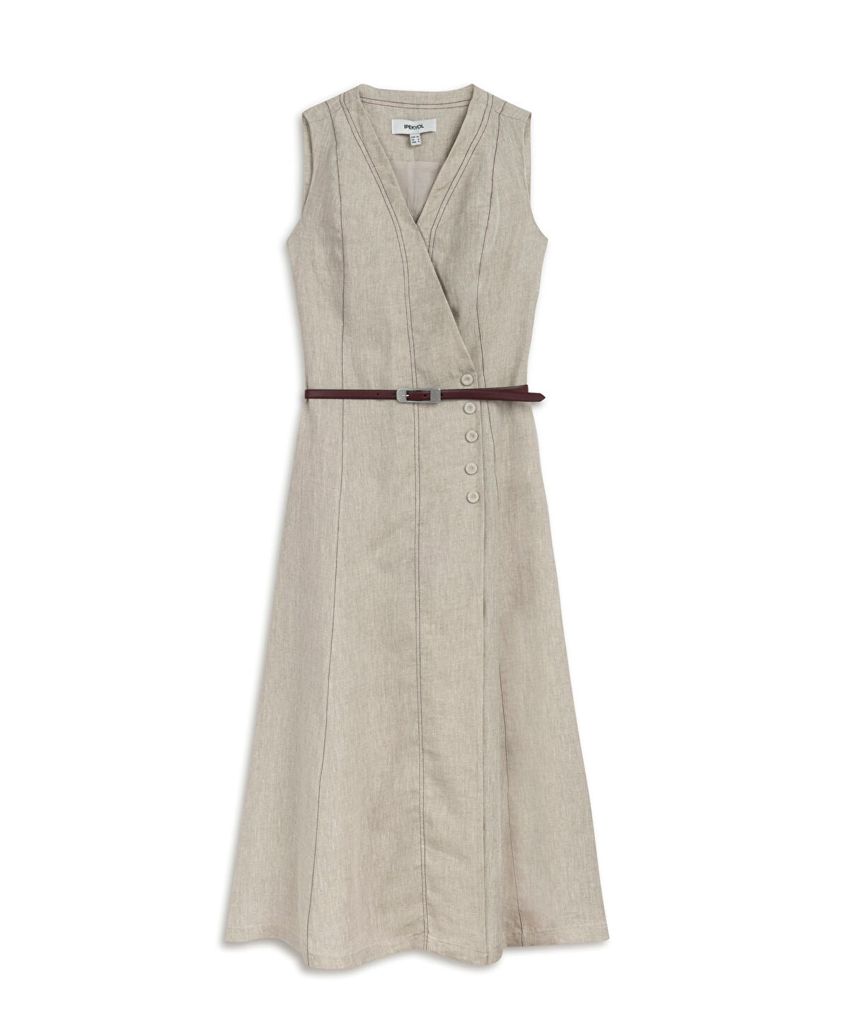 Belted Linen Dress