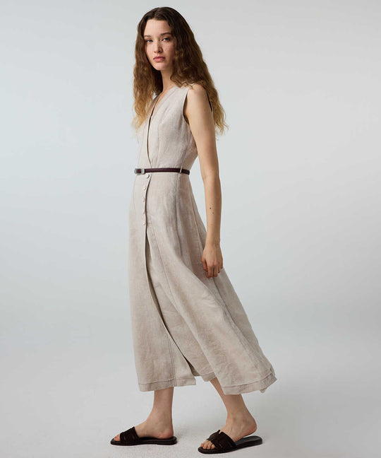 Belted Linen Dress