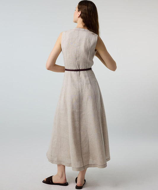 Belted Linen Dress