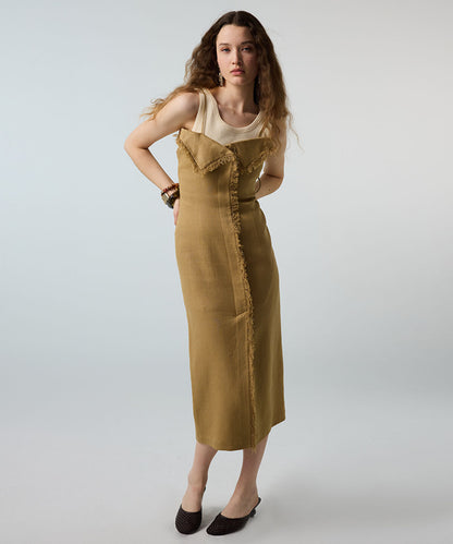 Two-Piece Fringed Midi Dress