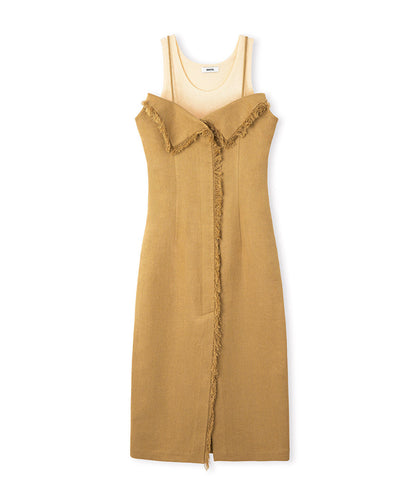 Two-Piece Fringed Midi Dress
