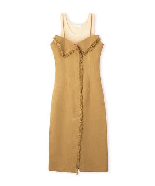 Two-Piece Fringed Midi Dress