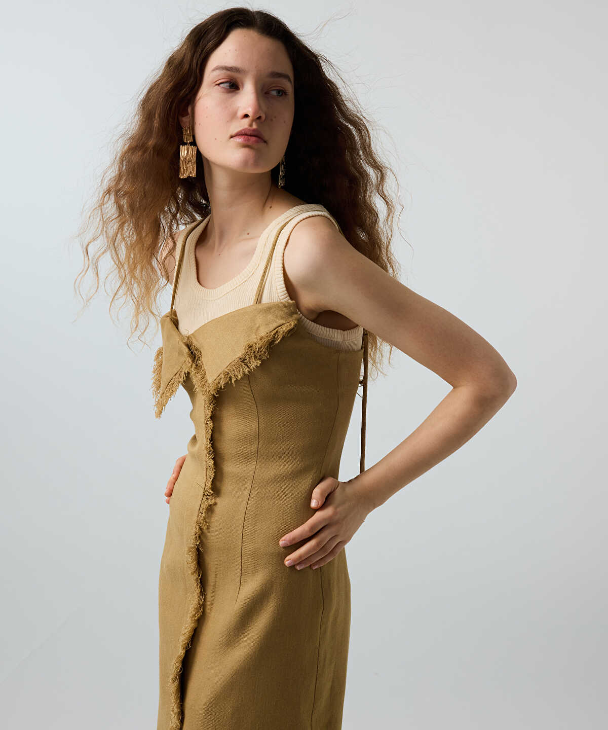 Two-Piece Fringed Midi Dress