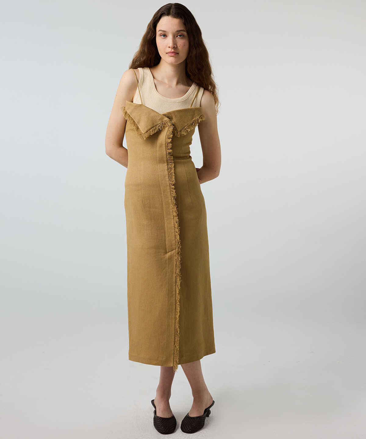 Two-Piece Fringed Midi Dress