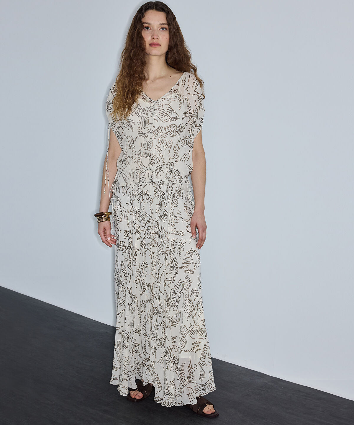 Printed Viscose Asymmetric Dress