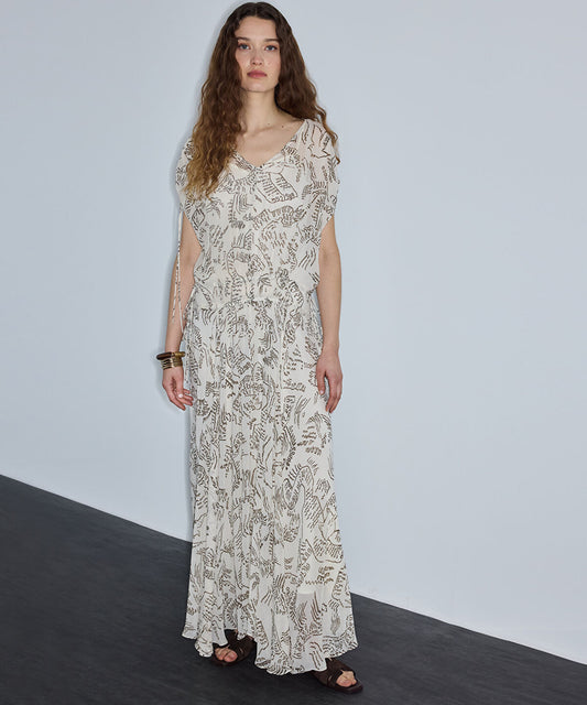 Printed Viscose Asymmetric Dress