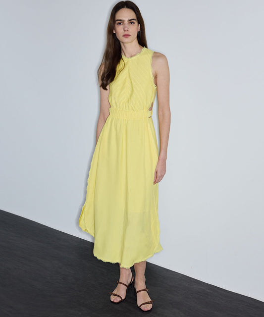 Cutout Linen-Blend Dress