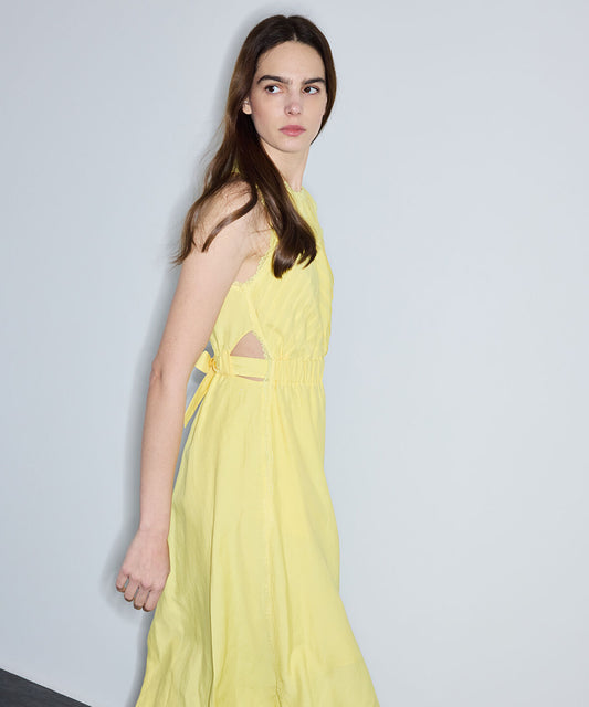 Cutout Linen-Blend Dress