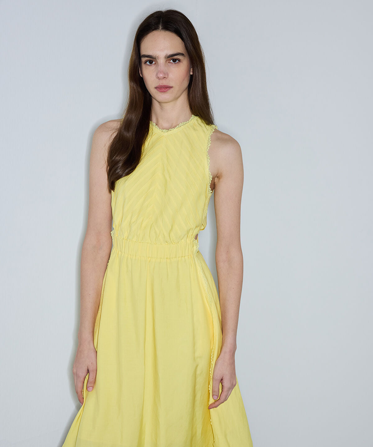 Cutout Linen-Blend Dress
