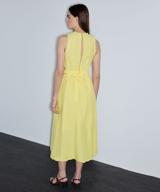 Cutout Linen-Blend Dress