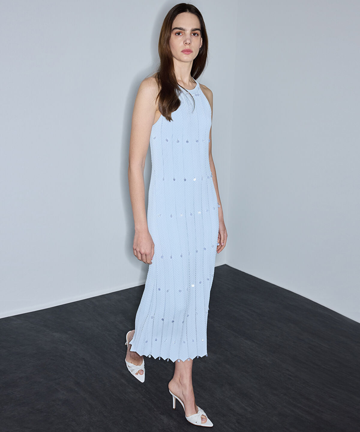 Zoomed Embellished Halter Dress