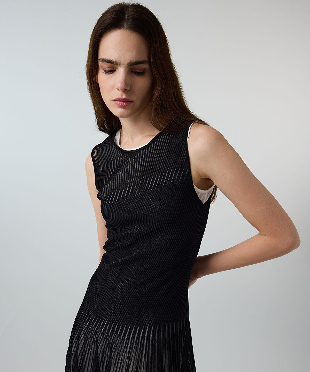 Zoomed Color-Block Layered Dress