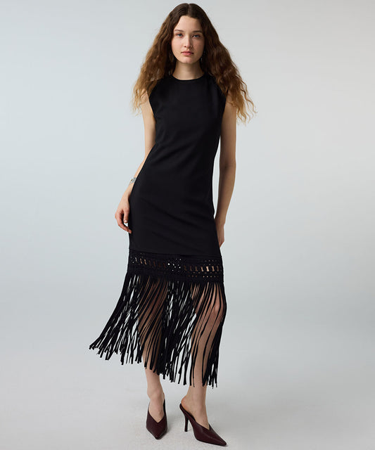 Fringed Hem Dress