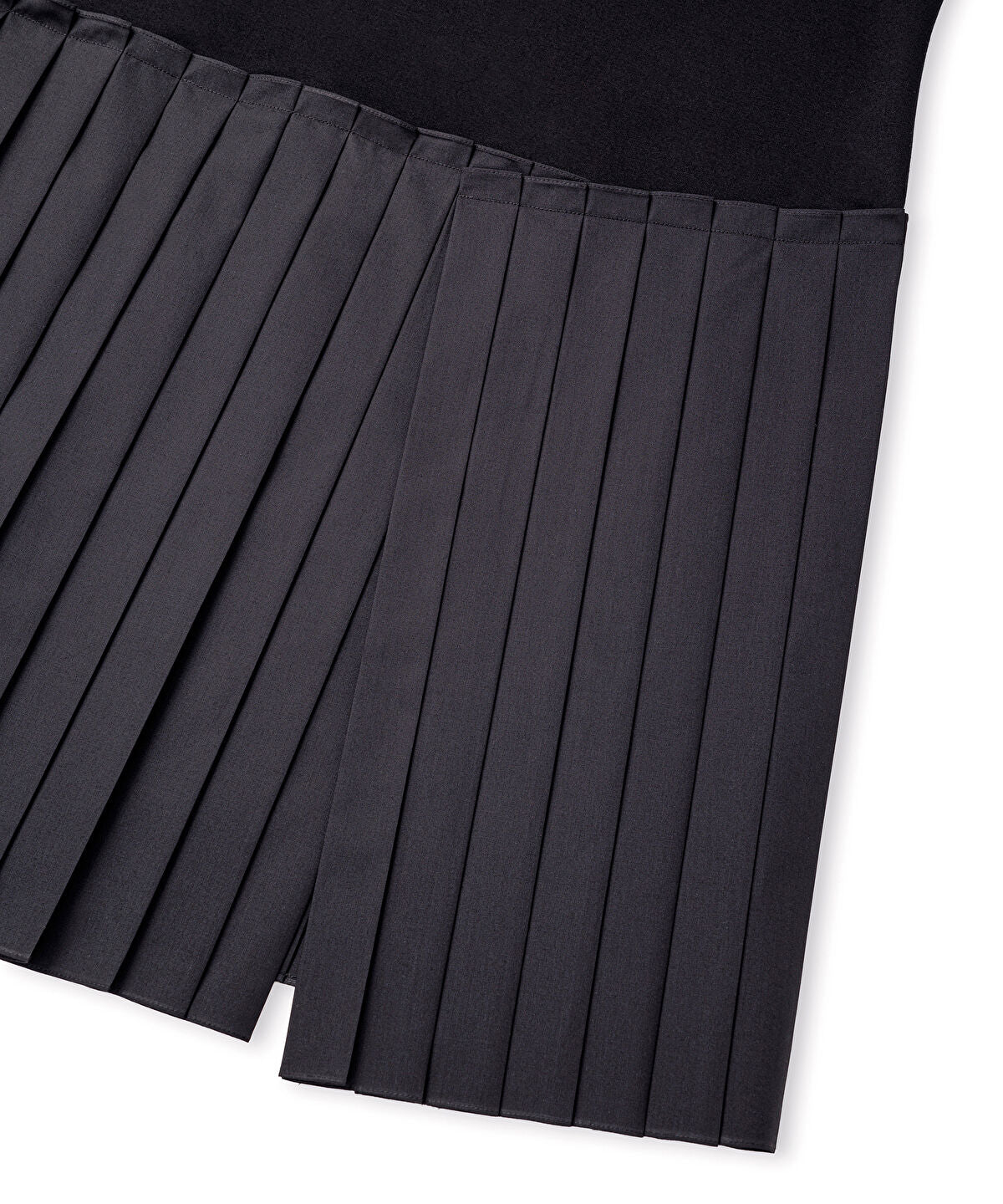 Zoomed Pleated Mixed-Media Dress