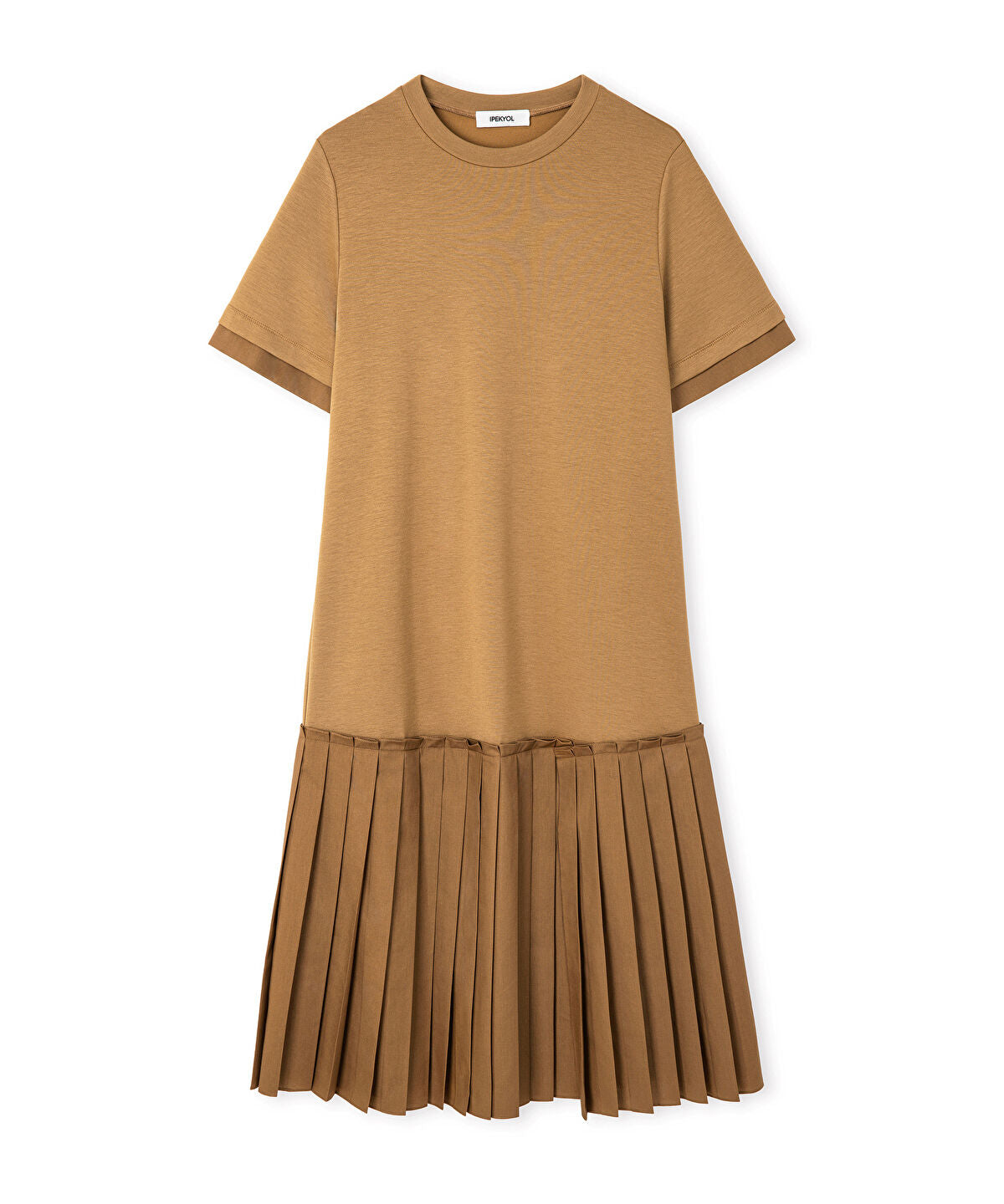 Zoomed Pleated Mixed-Media Dress
