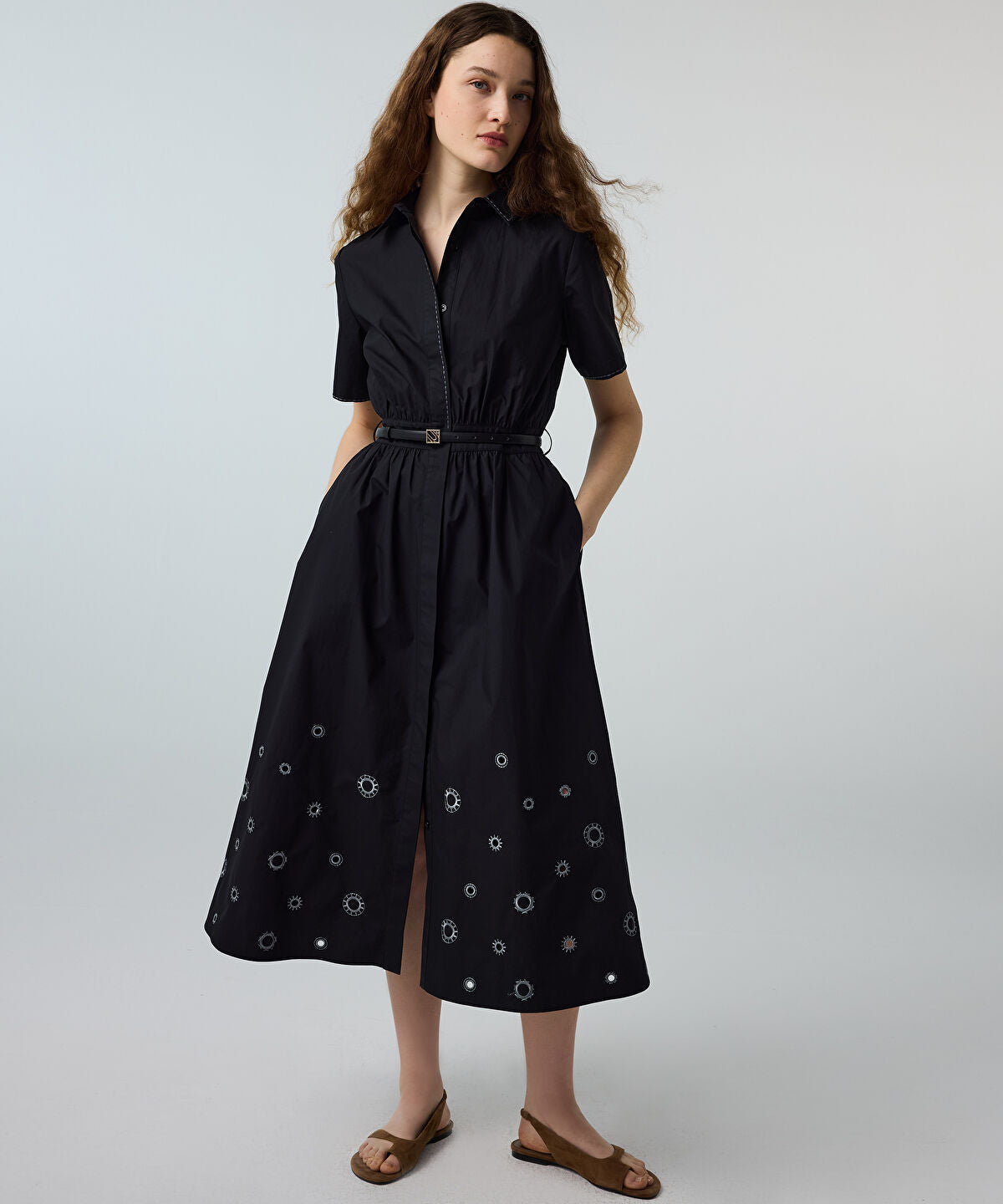 Zoomed Embroidered Poplin Dress