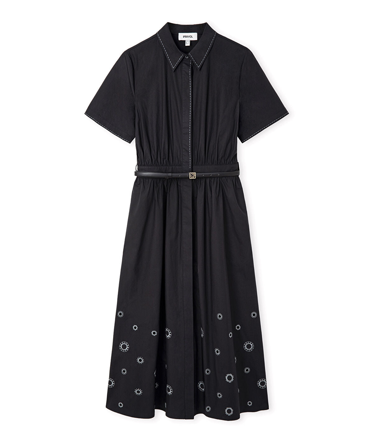 Embroidered Poplin Dress