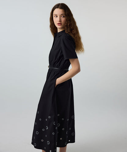Embroidered Poplin Dress