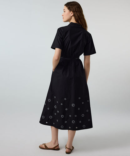 Embroidered Poplin Dress