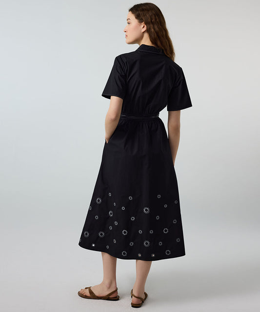 Embroidered Poplin Dress