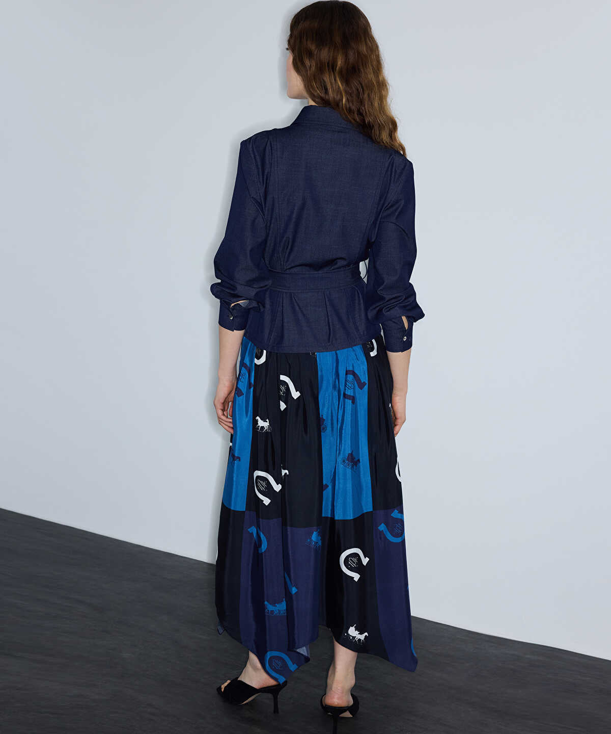 Layered-Effect Belted Dress